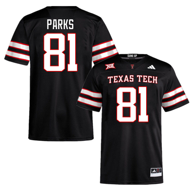 #81 Dave Parks Texas Tech Red Raiders Jerseys College Football Uniforms Stitched-Black